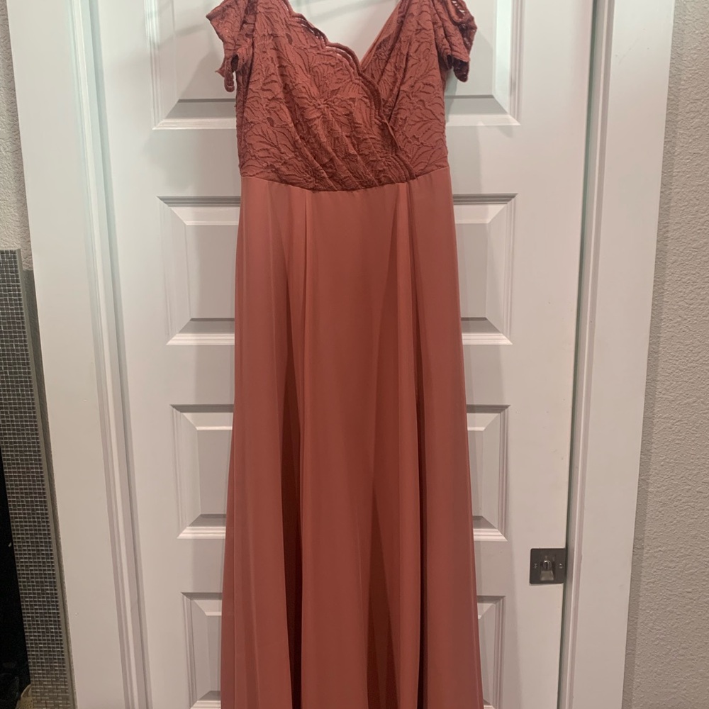 Elegant Rust Evening Gown
